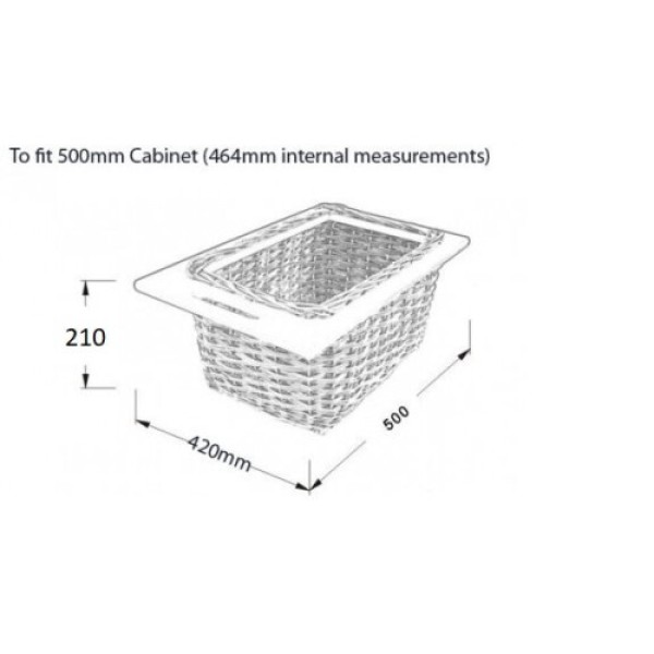 (500mm) Pull out wicker baskets kitchen storage solution